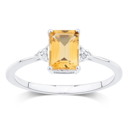 Lou Taille Émeraude Citrine & Diamants 1,10ct II