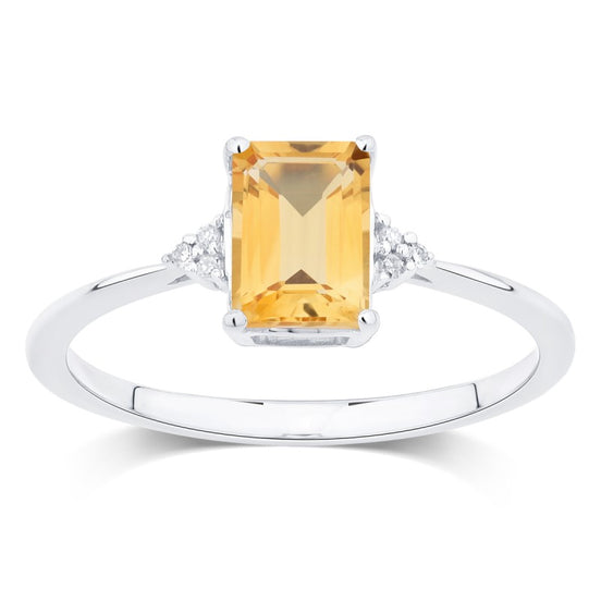 Lou Taille Émeraude Citrine & Diamants 1,10ct II