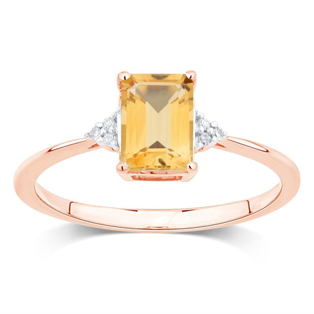 Lou Taille Émeraude Citrine & Diamants 1,10ct II