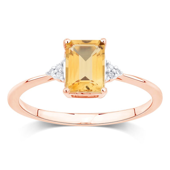 Lou Taille Émeraude Citrine & Diamants 1,10ct II