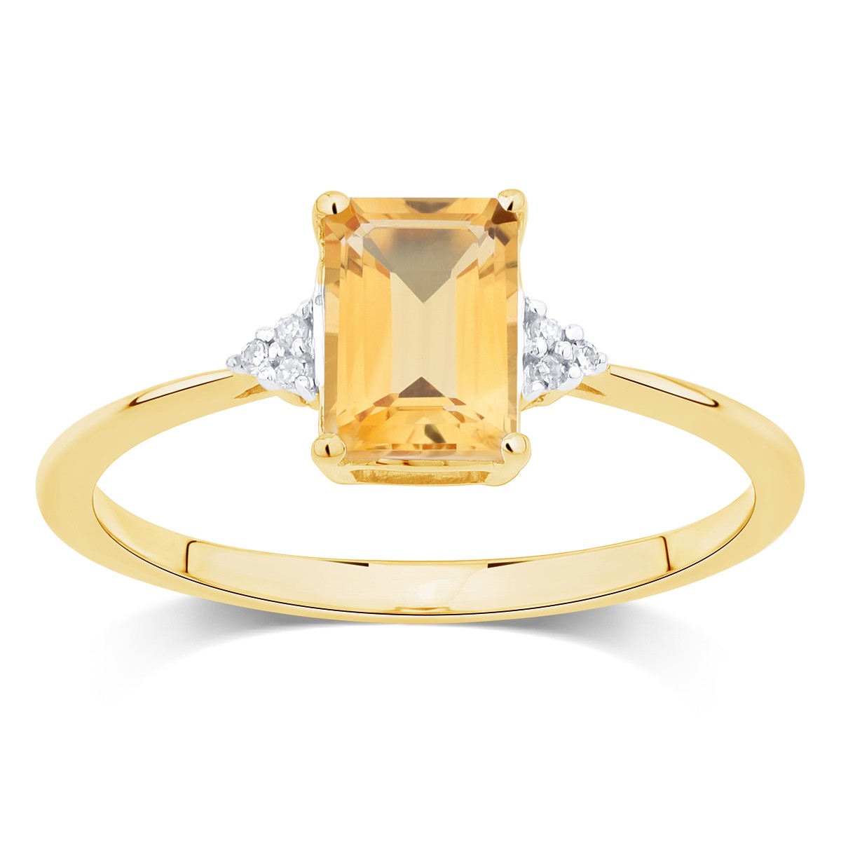 Lou Taille Émeraude Citrine & Diamants 1,10ct II