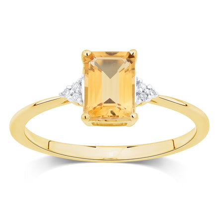 Lou Taille Émeraude Citrine & Diamants 1,10ct II