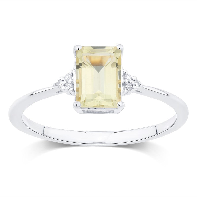 Lou Taille Émeraude Quartz Citron 1,10ct II