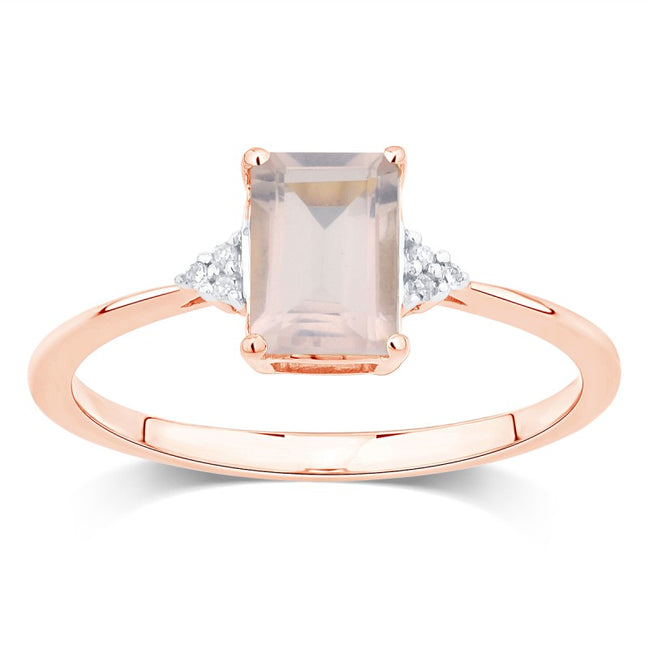 Lou Taille Émeraude Quartz Rose 1,10ct II