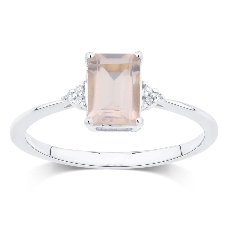 Lou Taille Émeraude Quartz Rose 1,10ct II