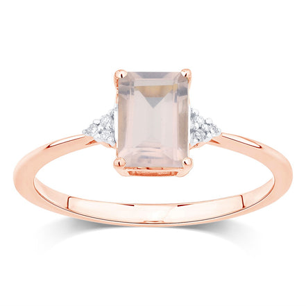 Lou Taille Émeraude Quartz Rose 1,10ct II