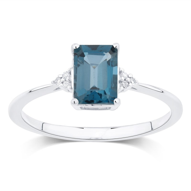 Lou Taille Émeraude Topaze & Diamants 1,10ct V