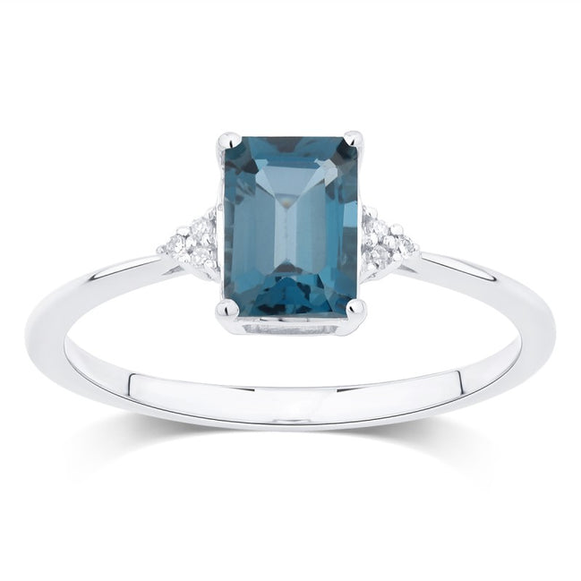 Lou Taille Émeraude Topaze & Diamants 1,10ct V