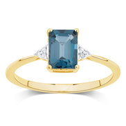 Lou Taille Émeraude Topaze & Diamants 1,10ct V