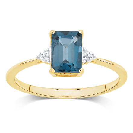 Lou Taille Émeraude Topaze & Diamants 1,10ct V