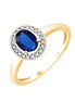 Sertie clos saphir & diamants 0,05ct I