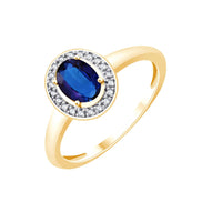 Sertie clos saphir & diamants 0,05ct I