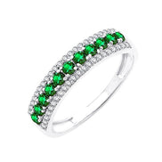 Émeraude et diamants 0,04 ct