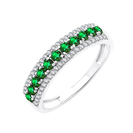 Émeraude et diamants 0,04 ct
