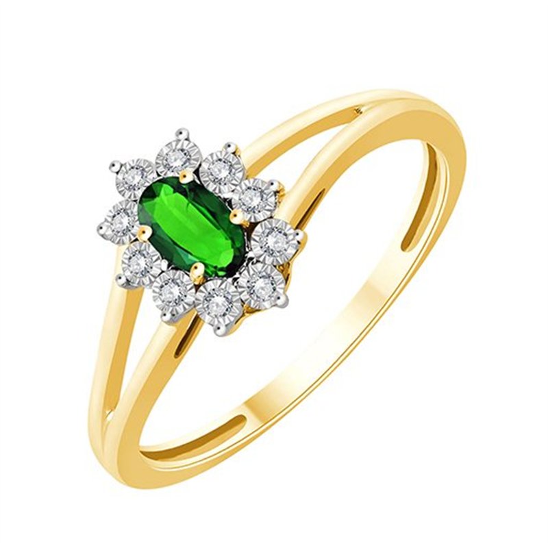Émeraude et diamants 0,05ct II