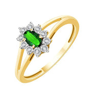 Émeraude et diamants 0,05ct II
