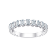 Alliance Taille Émeraude Serti Barrette Diamant 0,8ct