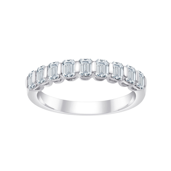 Alliance Taille Émeraude Serti Barrette Diamant 0,8 ct