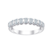 Alliance Taille Émeraude Serti Barrette Diamant 0,8ct