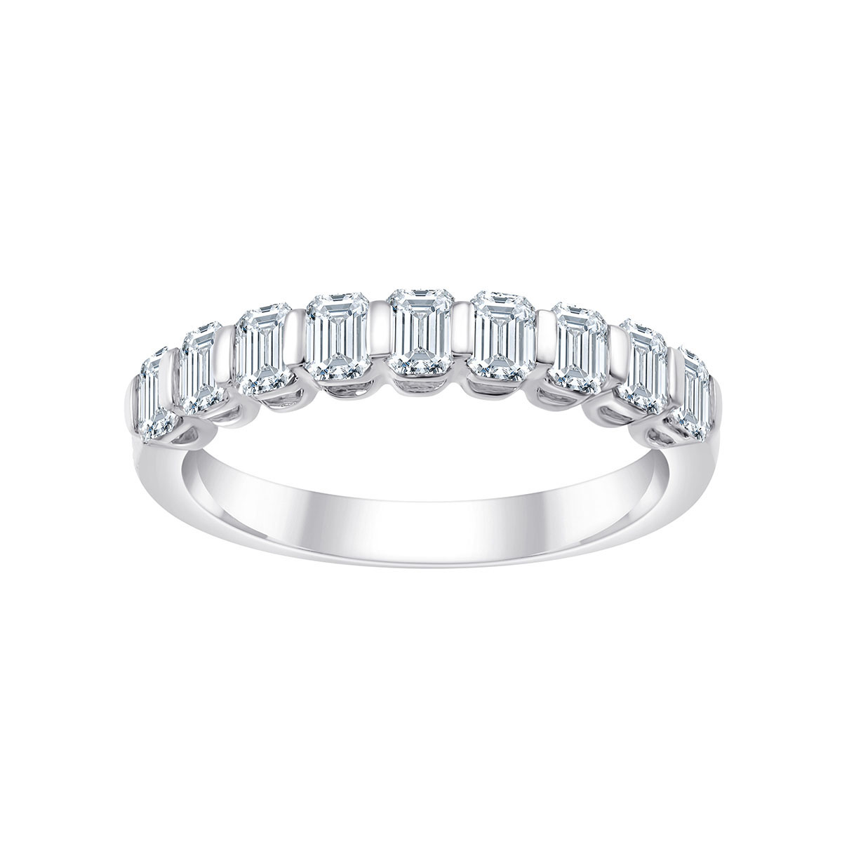 Alliance Taille Émeraude Serti Barrette Diamant 0,8ct