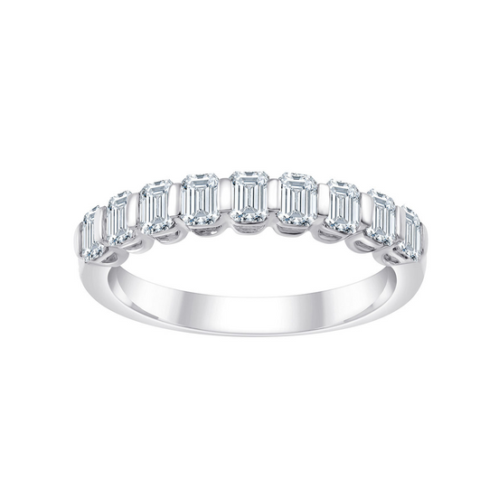 Alliance Taille Émeraude Serti Barrette Diamant 0,8 ct