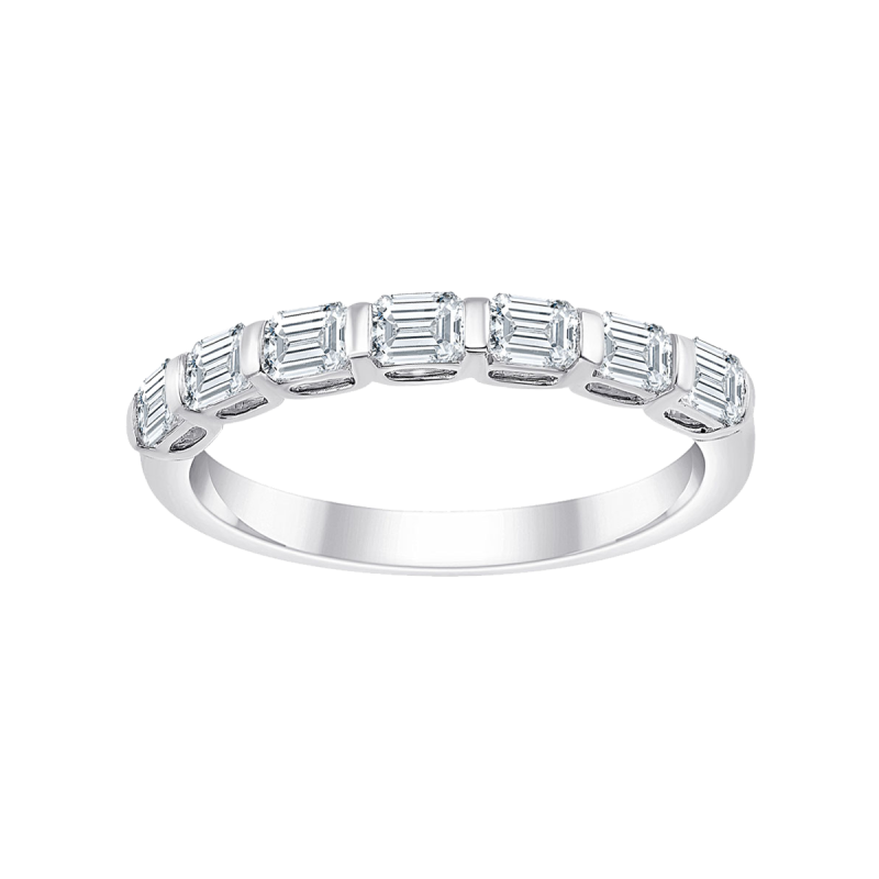 Alliance Taille Émeraude Serti Barrette Diamant 0,6ct