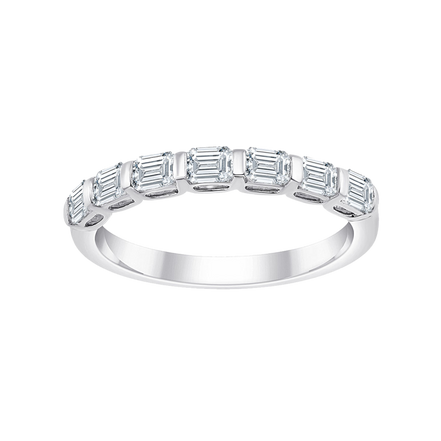 Alliance Taille Émeraude Serti Barrette Diamant 0,6ct