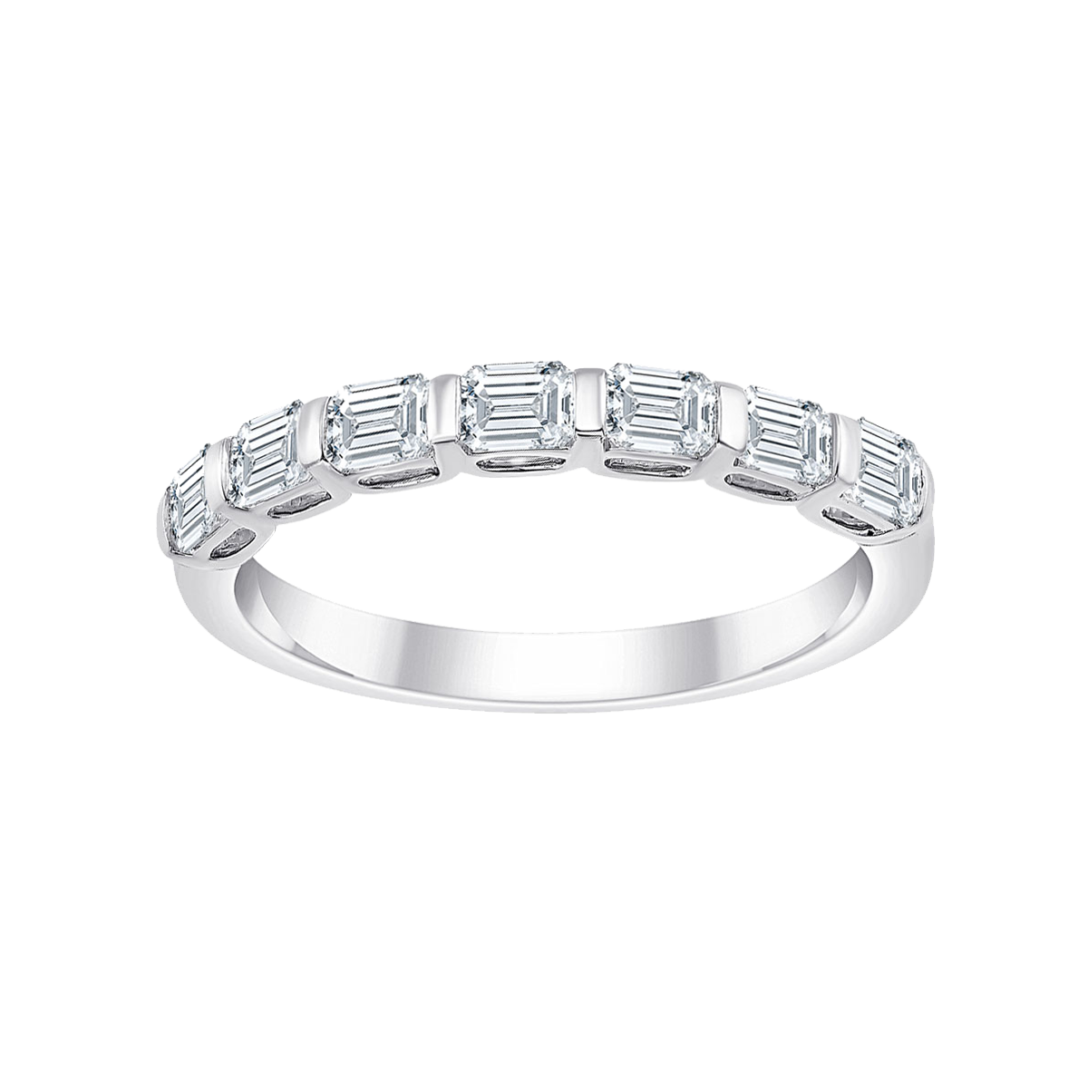 Alliance Taille Émeraude Serti Barrette Diamant 0,6ct