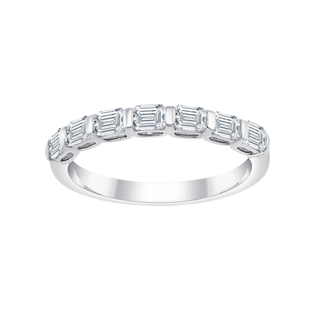 Alliance Taille Émeraude Serti Barrette Diamant 0,6ct