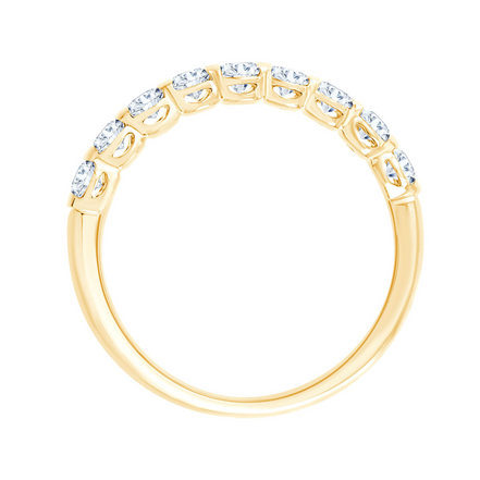 Alliance Ovale Sertie Barrette de Diamants 0,8 ct