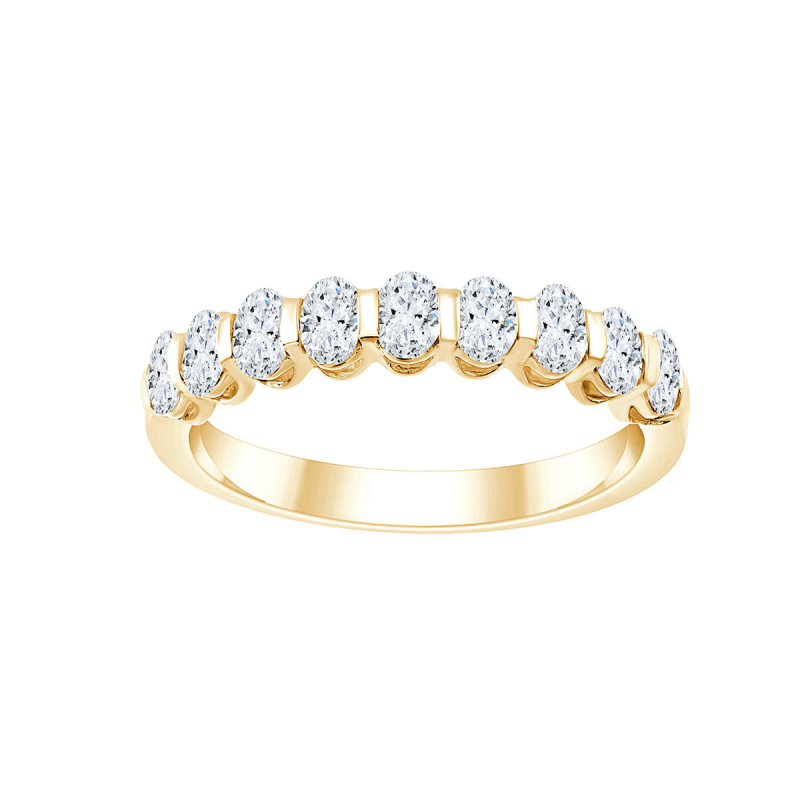 Alliance Ovale Sertie Barrette de Diamants 0,8 ct