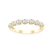 Alliance Ovale Serti Barrette Diamant 0,65ct