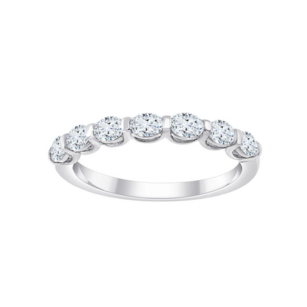 Alliance Ovale Serti Barrette Diamant 0,65ct