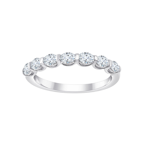 Alliance Ovale Serti Barrette Diamant 0,65ct