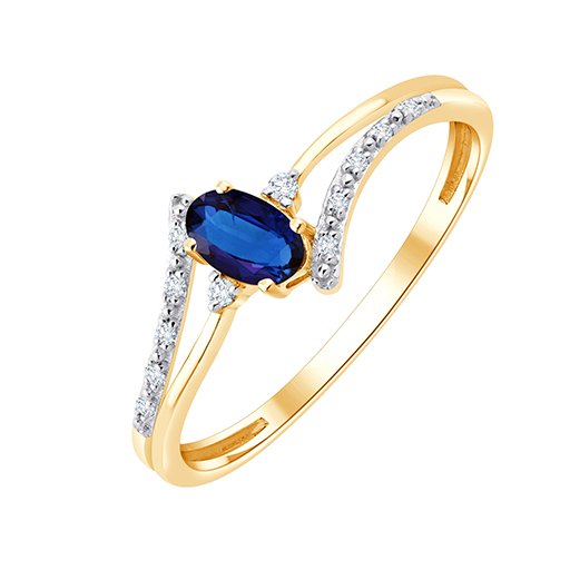 Saphir et diamants 0,03ct IV