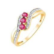 Rubis et diamants 0,04 ct IV