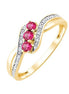 Rubis et diamants 0,04 ct IV