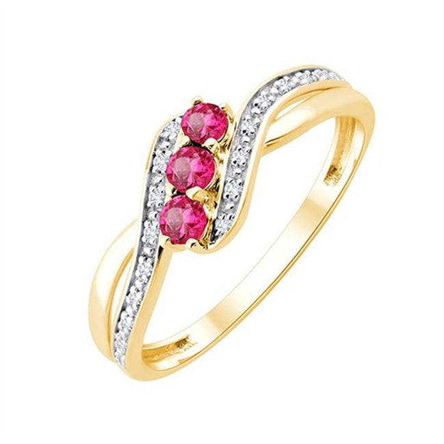 Rubis et diamants 0,04 ct IV