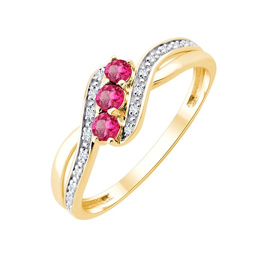 Rubis et diamants 0,04 ct IV