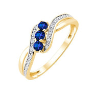 Saphir et diamants 0,04 ct V
