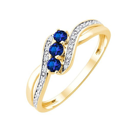 Saphir et diamants 0,04 ct V