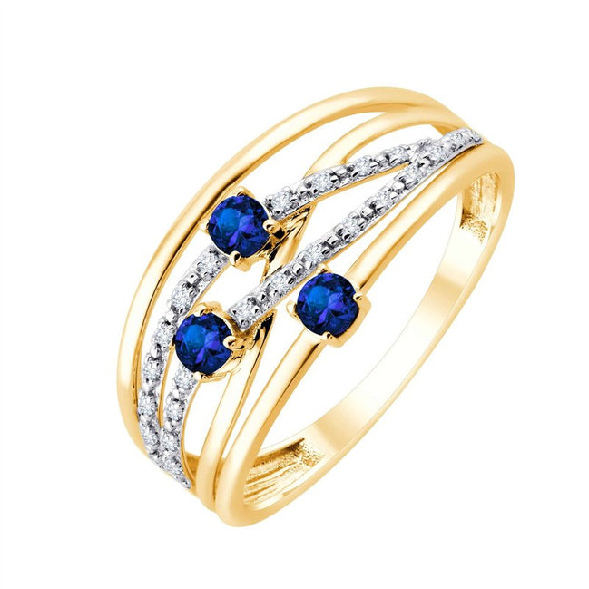 Saphir et diamants 0,06 ct