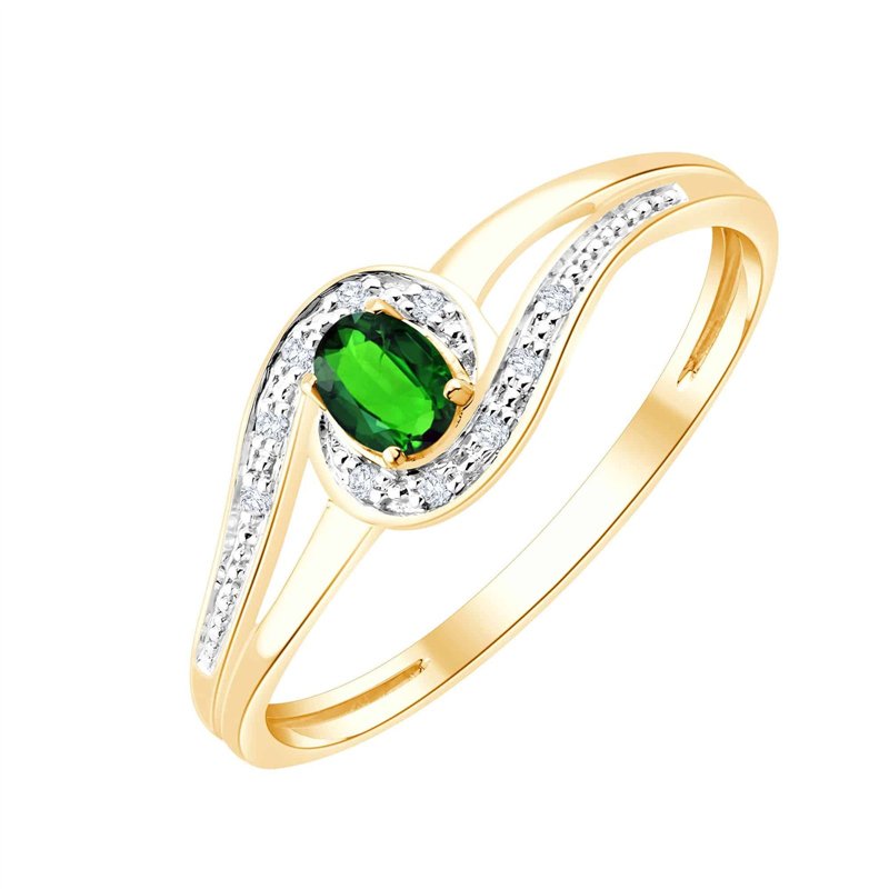 Émeraude et diamants 0,02 ct II