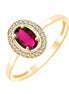Solitaire Entouré Rubis & Diamants 0,06ct
