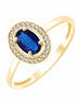 Solitaire entouré saphir et diamants 0,06ct II