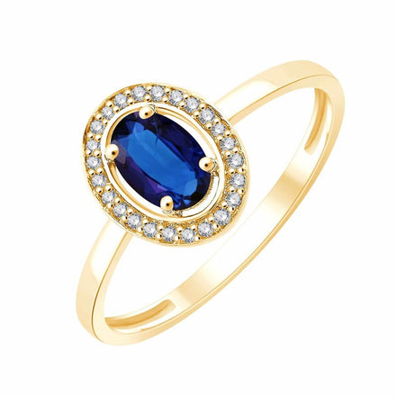Solitaire entouré saphir et diamants 0,06ct II