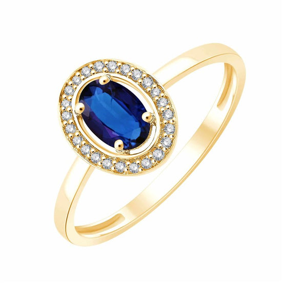 Solitaire entouré saphir et diamants 0,06ct II