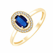 Solitaire entouré saphir et diamants 0,06ct II