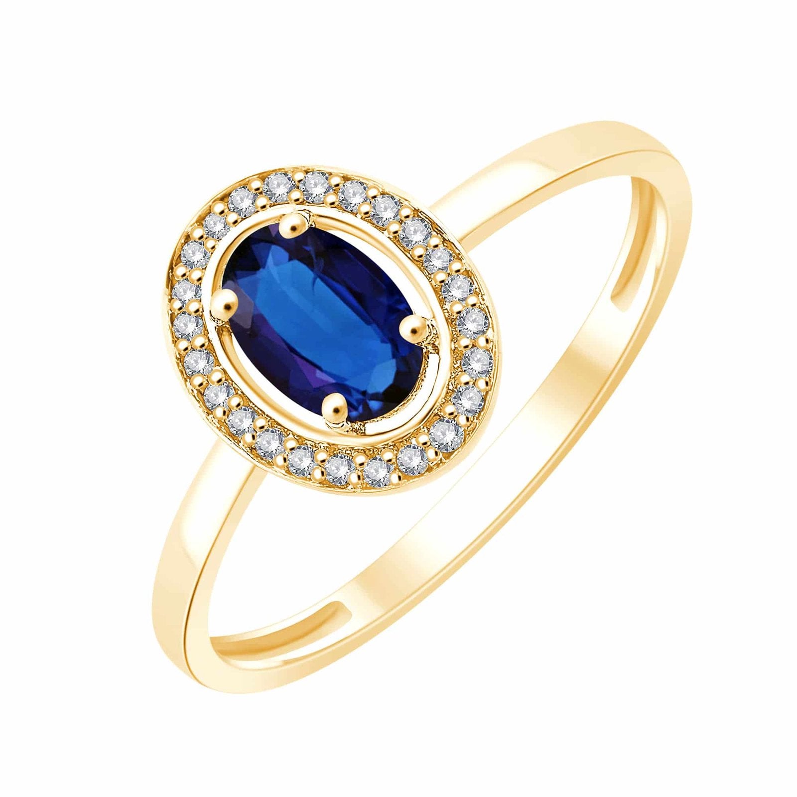 Solitaire entouré saphir et diamants 0,06ct II