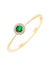 Solitaire serti émeraude & diamants 0,02ct